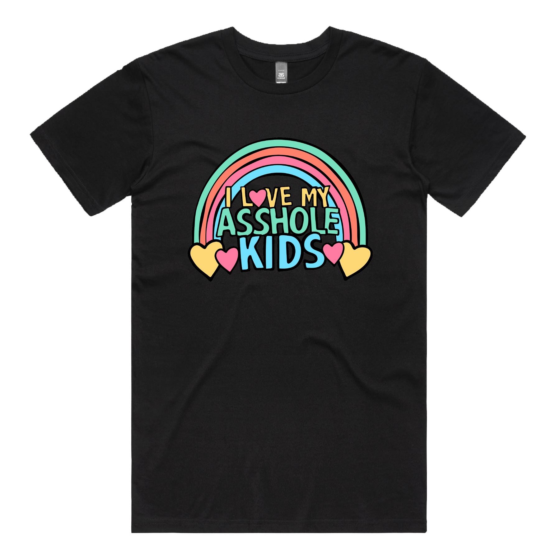 S / Black / Large Front Design I Love My A$$hole Kids โค๏ธ๐ข - Men's T Shirt