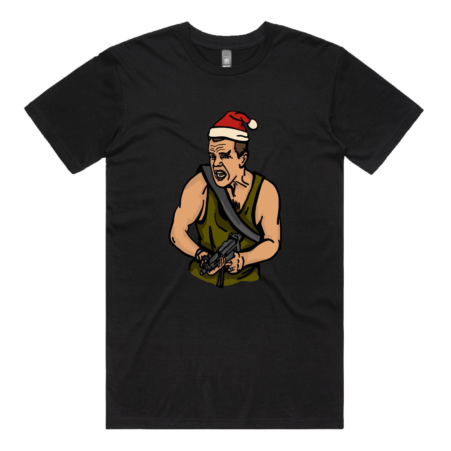 S / Black / Large Front Design John McClane Christmas ๐งจ๐ - Men's T Shirt