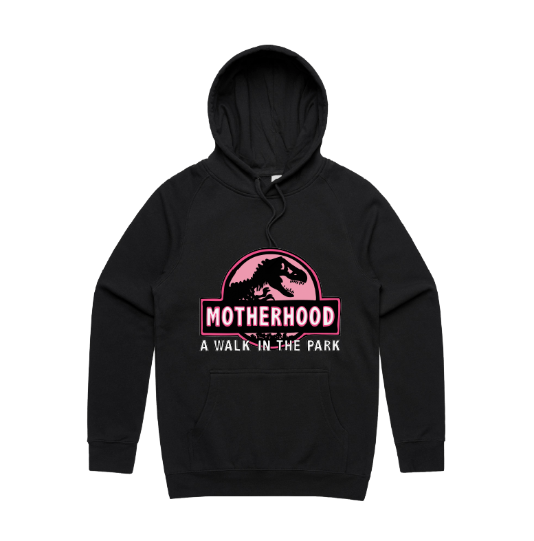 S / Black / Large Front Design Jurassic Mum ๐ฆ - Unisex Hoodie