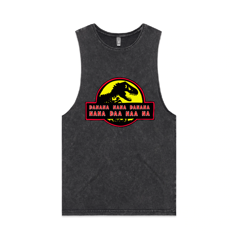 S / Black / Large Front Design Jurassic Park Theme 🦕 - Tank