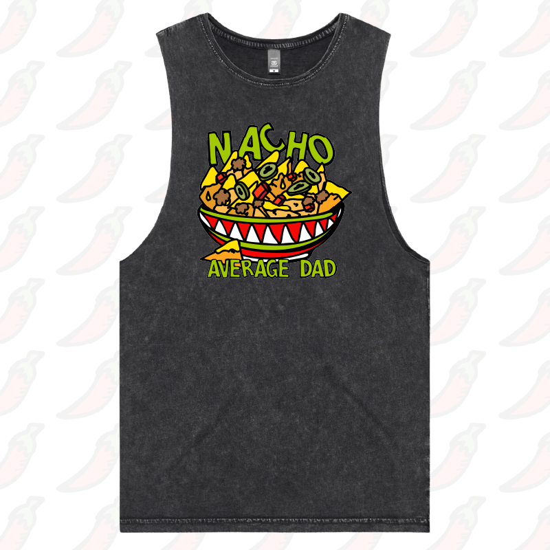 S / Black / Large Front Design Nacho Average Dad ๐ โ Tank