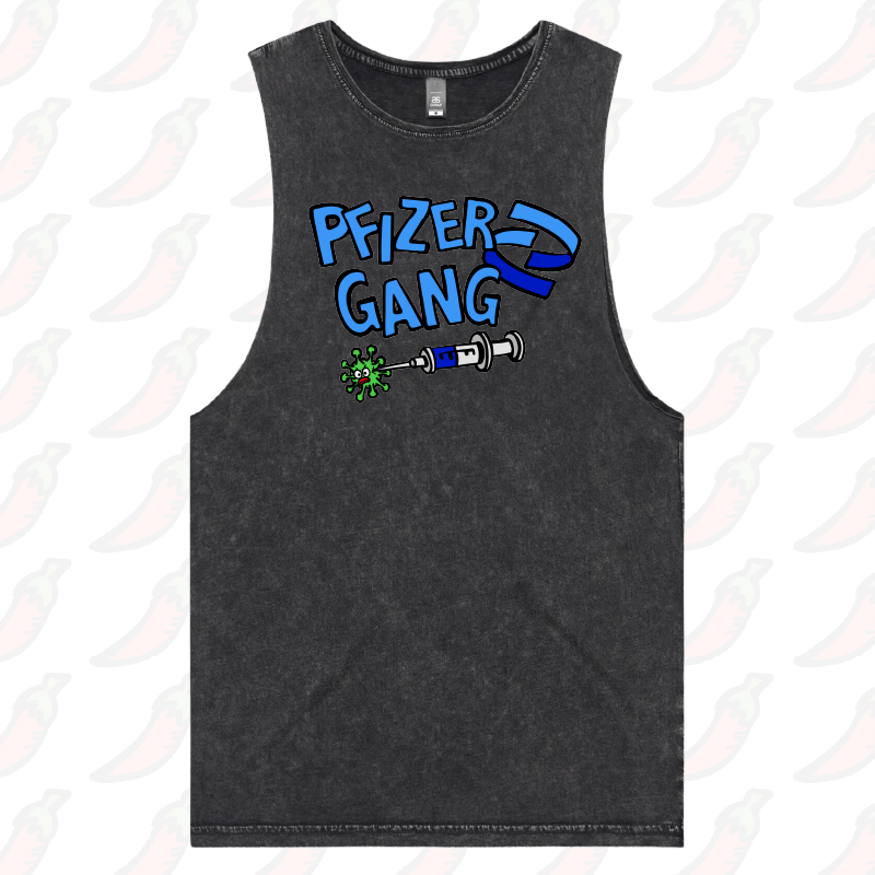 S / Black / Large Front Design Pfizer Gang 💉 - Tank