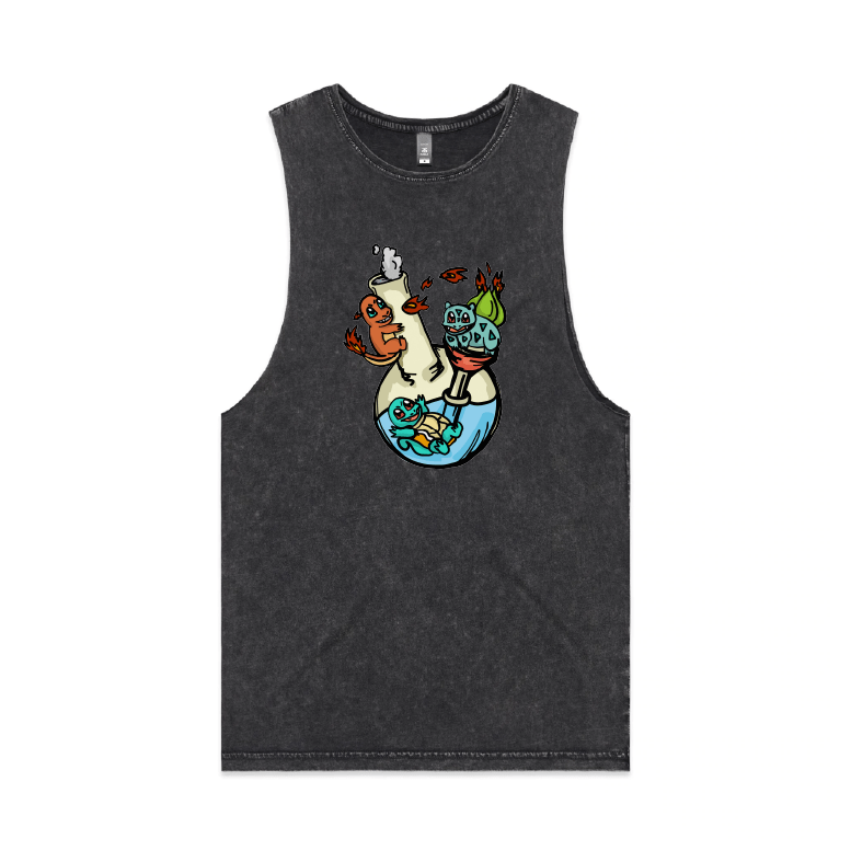 S / Black / Large Front Design Pokebong 🦎 - Tank