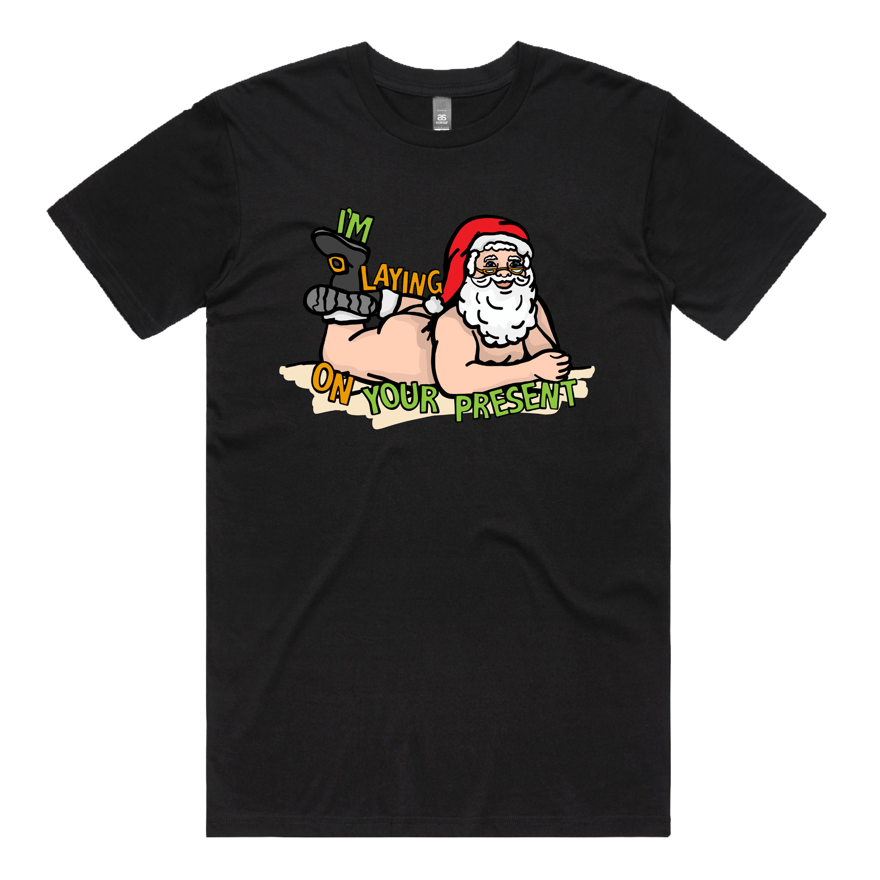 S / Black / Large Front Design Santaโs Present ๐
๐- Men's T Shirt