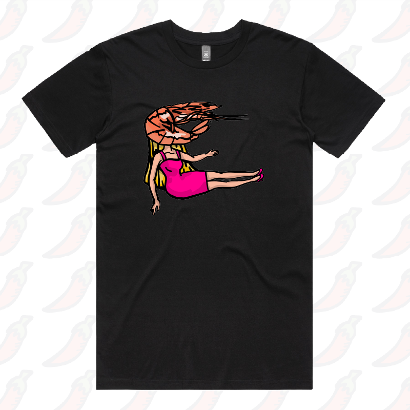 S / Black / Large Front Design Shrimp on a Barbie ๐ - Men's T Shirt