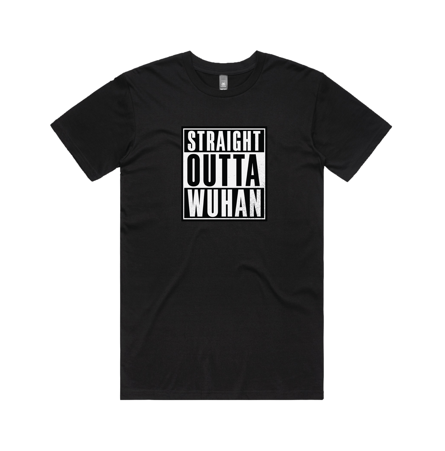 S / Black / Large Front Design Straight Outta Wuhan โ๐พ - Men's T Shirt