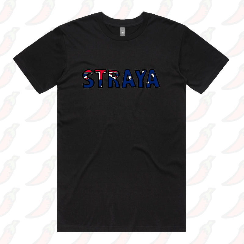 S / Black / Large Front Design Straya ๐จ - Men's T Shirt