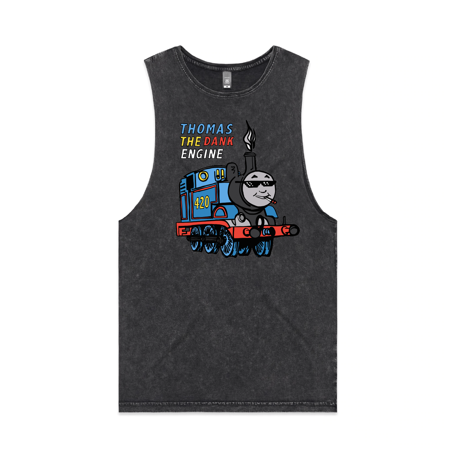 S / Black / Large Front Design Thomas The Dank Engine 🚂 - Tank