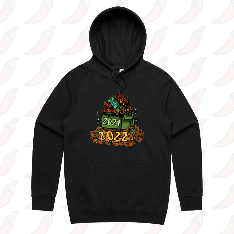 S / Black / Large Front Print 2022 Dumpster Fire ๐ฅ ๐๏ธ โ Unisex Hoodie