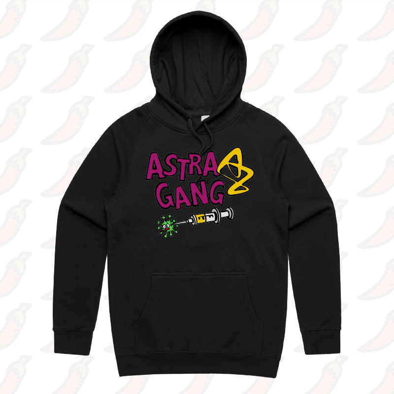 S / Black / Large Front Print Astra Gang ๐ - Unisex Hoodie