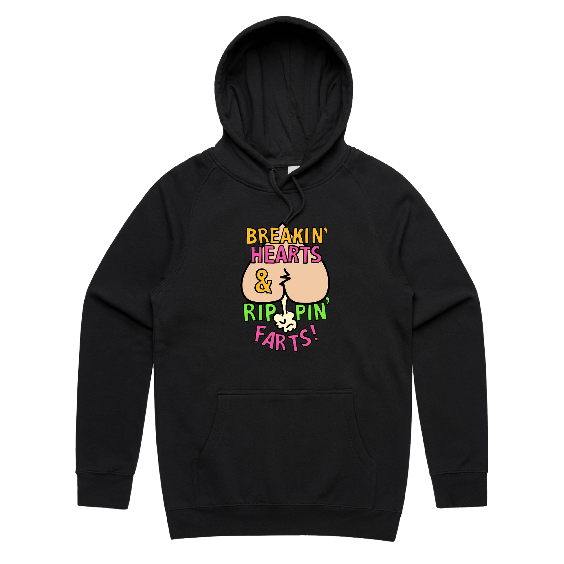 S / Black / Large Front Print Rippin Farts ๐๐จ - Unisex Hoodie