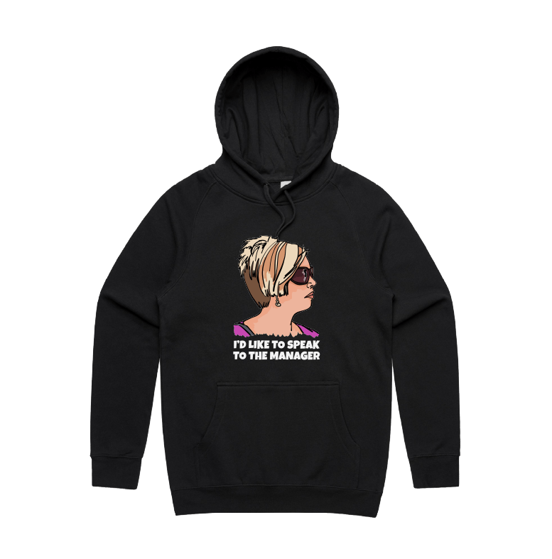 S / Black / Large Front Print Unleash the Karen 😤 - Unisex Hoodie