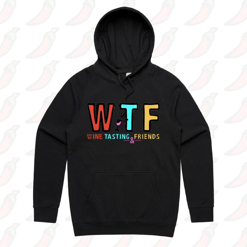 S / Black / Large Front Print WTF ๐ท๐
โ Unisex Hoodie
