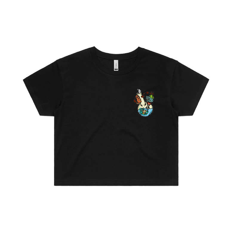 S / Black Pokebong 🦎 - Women's Crop Top