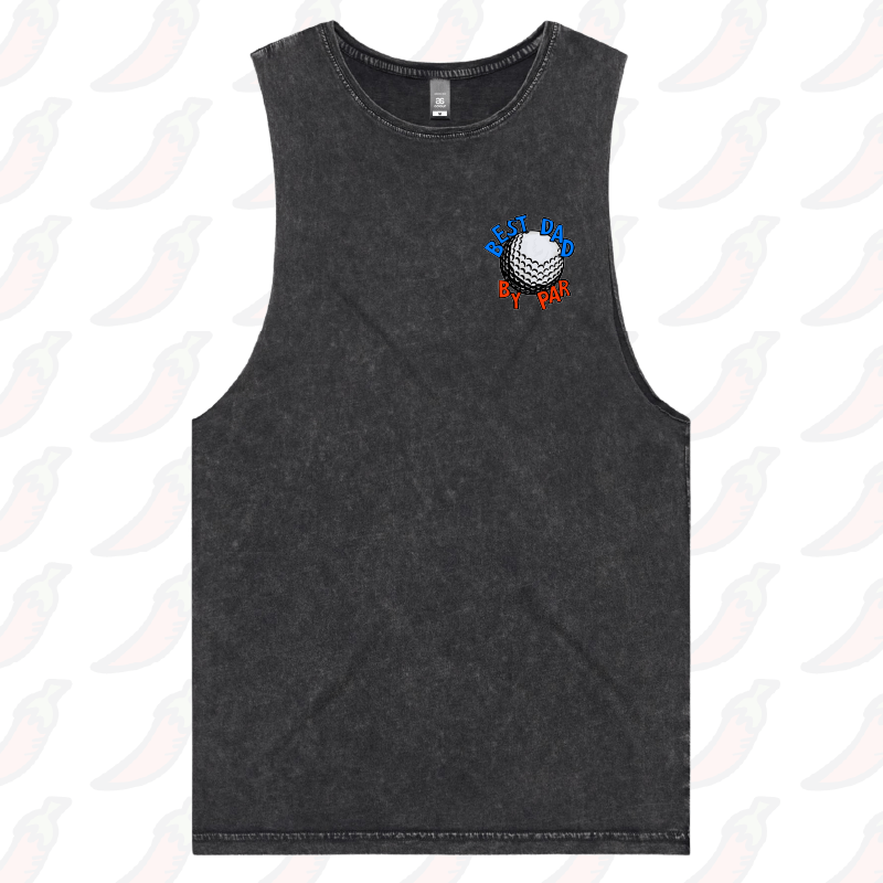 S / Black / Small Front Design Best Dad By Par Ball โณ โ Tank