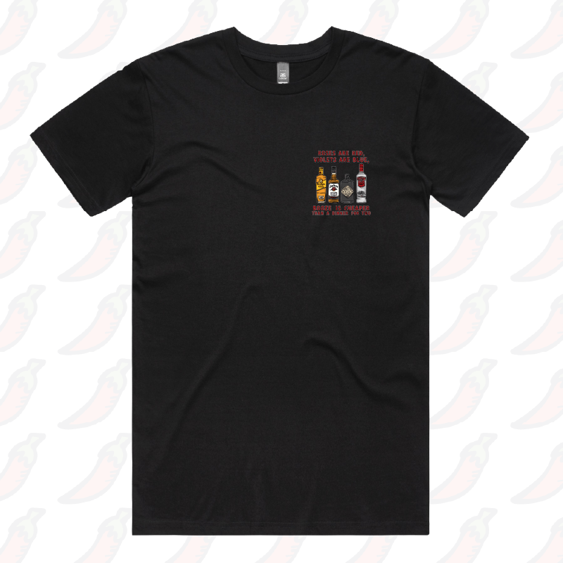 S / Black / Small Front Design Boozy Date Night ๐ธ - Men's T Shirt