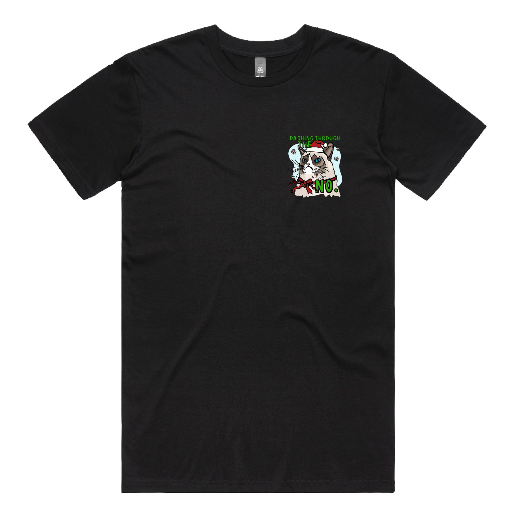S / Black / Small Front Design Grumpy Cat Christmas ๐พ๐ - Men's T Shirt