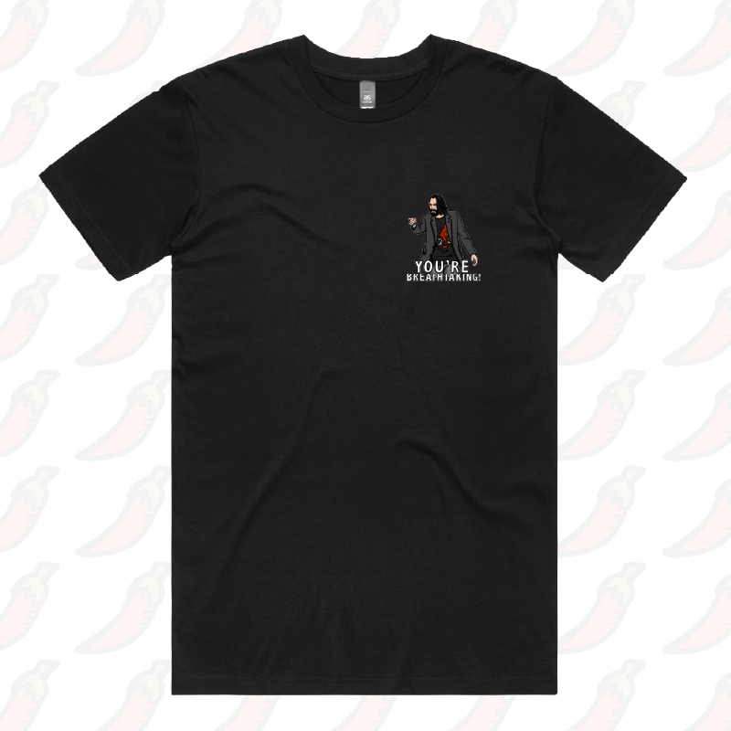 S / Black / Small Front Design Keanu Breathtaking ๐ - Men's T Shirt