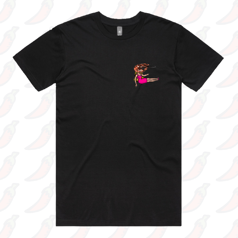 S / Black / Small Front Design Shrimp on a Barbie ๐ - Men's T Shirt