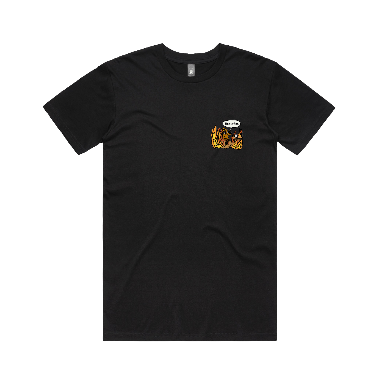 S / Black / Small Front Design This Is Fine 🔥 - Men's T Shirt