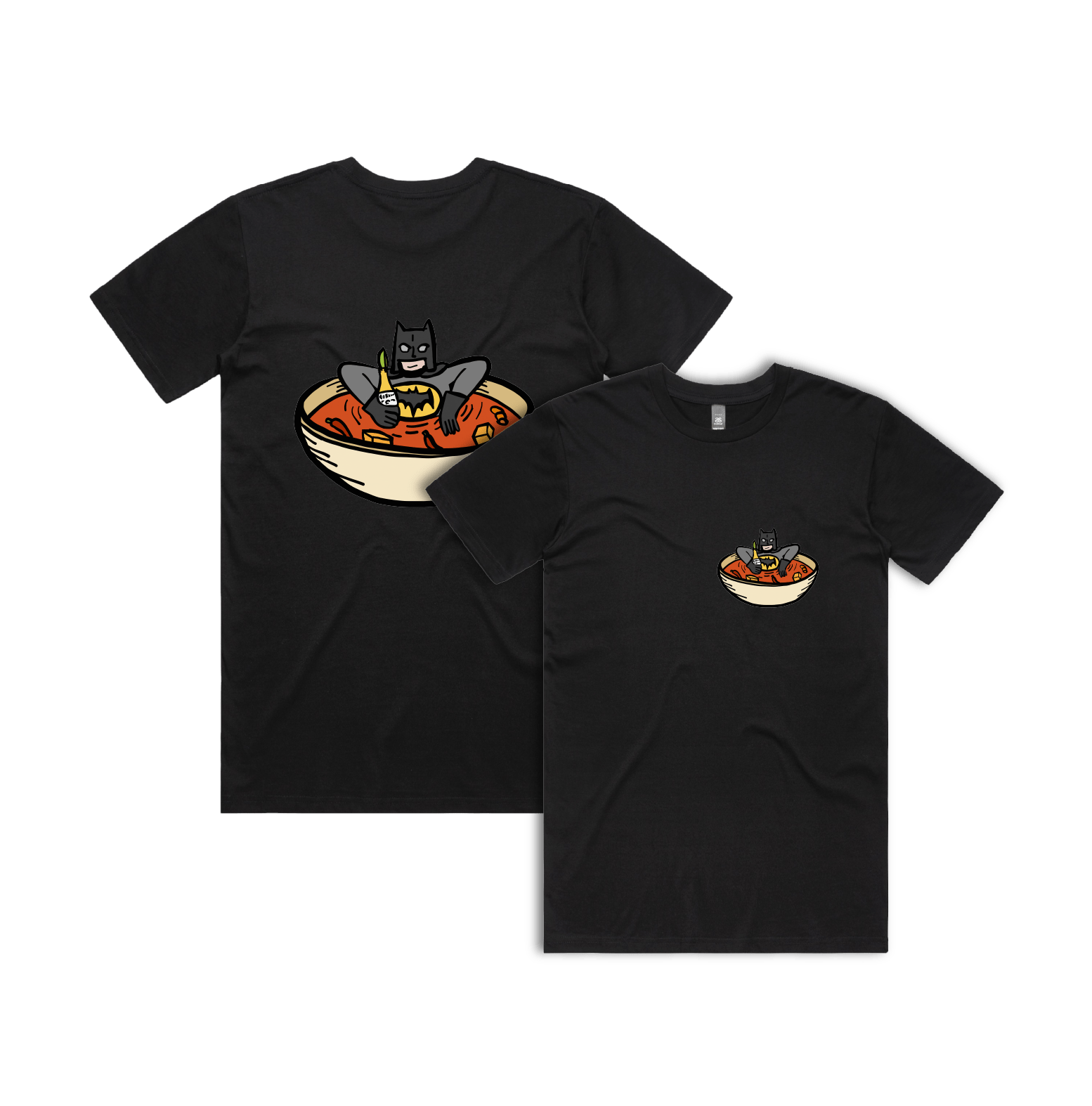 S / Black / Small Front & Large Back Design Bat Soup ๐ฆ - Men's T Shirt