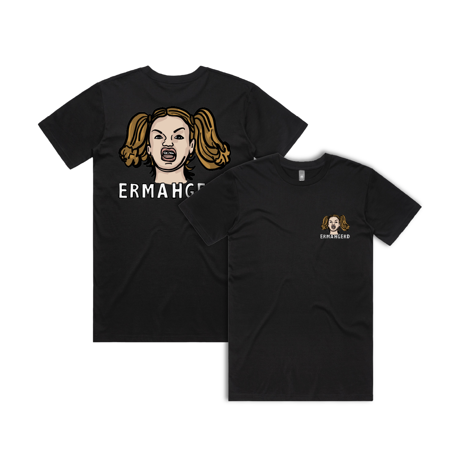 S / Black / Small Front & Large Back Design Ermahgerd! ๐ค - Men's T Shirt