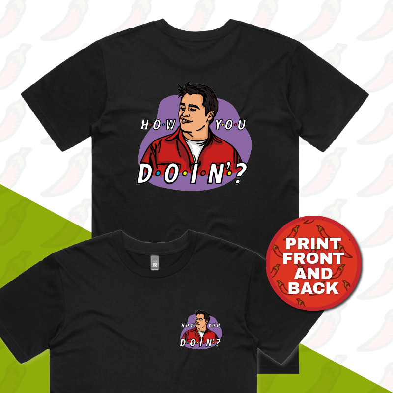 S / Black / Small Front & Large Back Design HOW YOU DOIN? ๐- Men's T Shirt