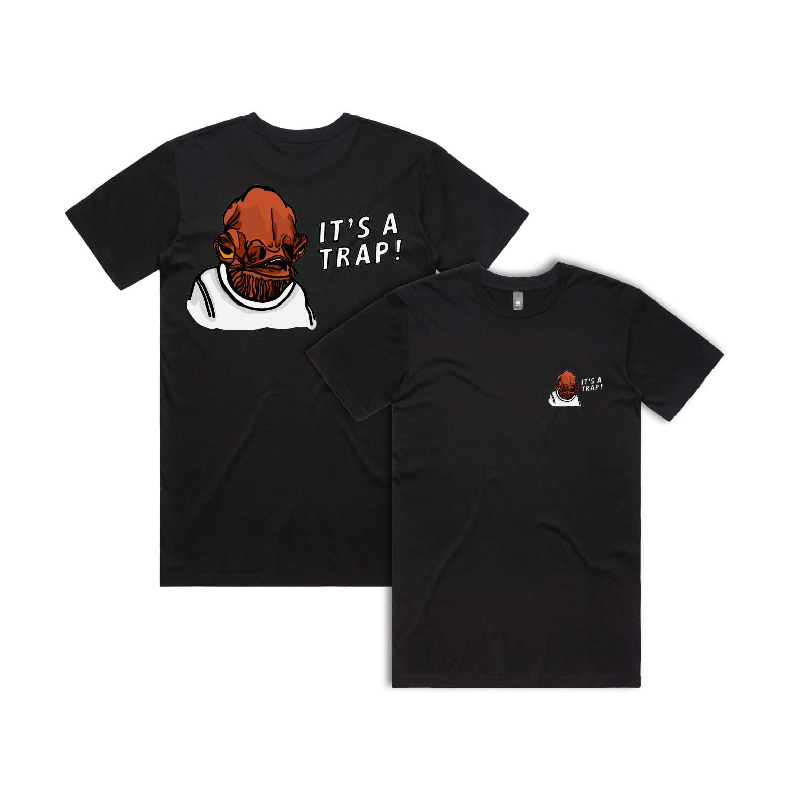 S / Black / Small Front & Large Back Design It's a Trap โ - Men's T Shirt