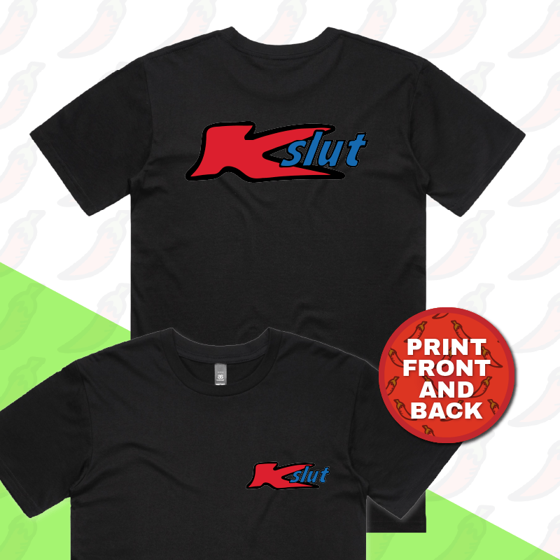 S / Black / Small Front & Large Back Design Klut 🛍️ - Men's T Shirt