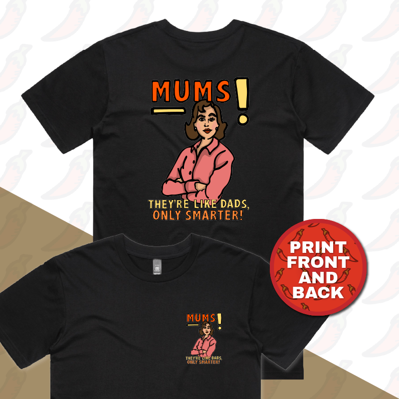 S / Black / Small Front & Large Back Design Smart Mum ๐ง โ Men's T Shirt