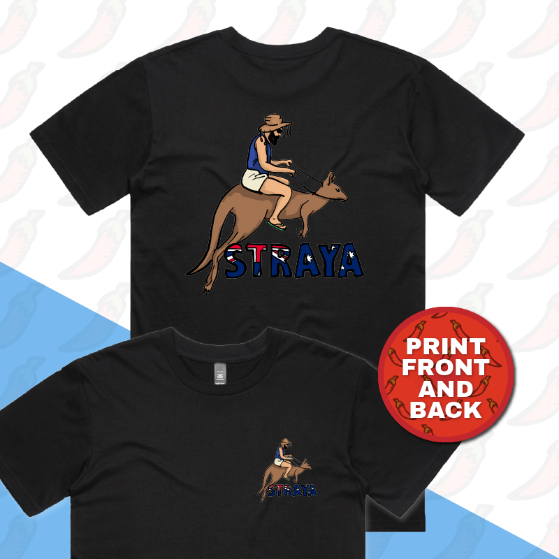 S / Black / Small Front & Large Back Design Uber Roo ๐ฆ - Men's T Shirt