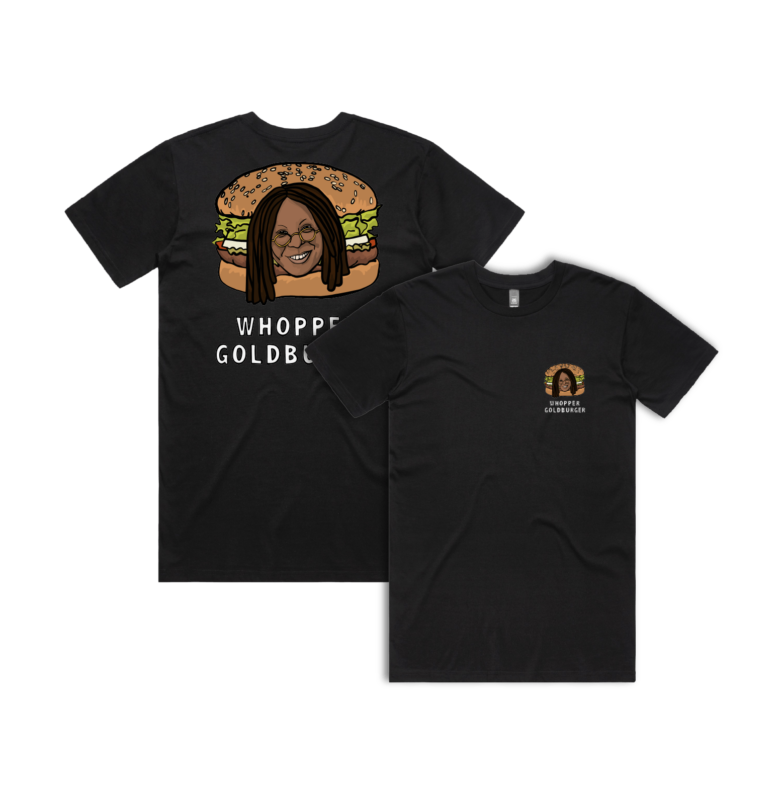 S / Black / Small Front & Large Back Design Whopper Goldburger ๐ - Men's T Shirt