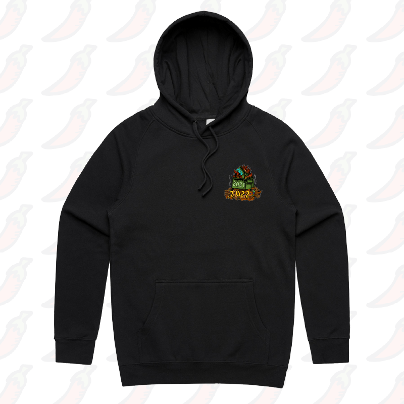 S / Black / Small Front Print 2022 Dumpster Fire ๐ฅ ๐๏ธ โ Unisex Hoodie
