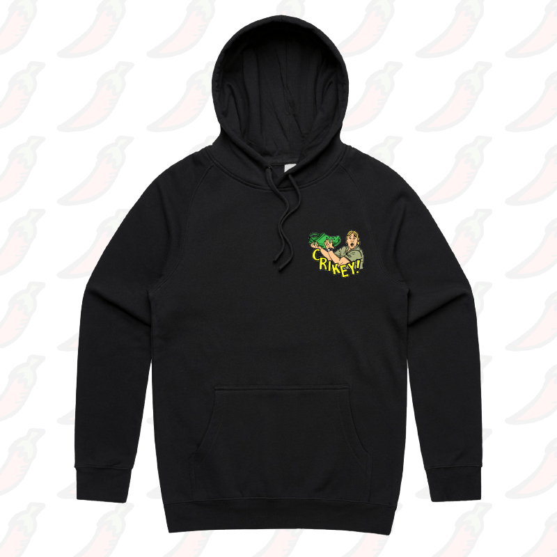 S / Black / Small Front Print Crikey! Croc Hunter 🐊 - Unisex Hoodie