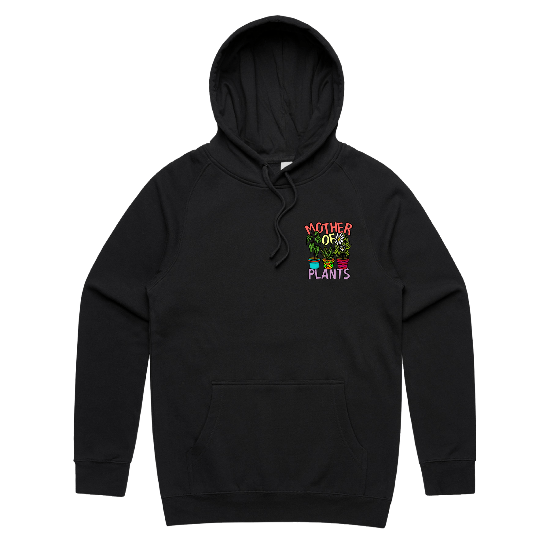 S / Black / Small Front Print Mother Of Plants ๐ฑ๐ โ Unisex Hoodie