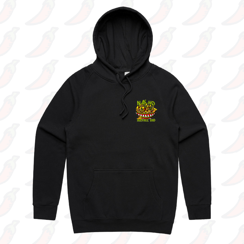 S / Black / Small Front Print Nacho Average Dad 😉 – Unisex Hoodie