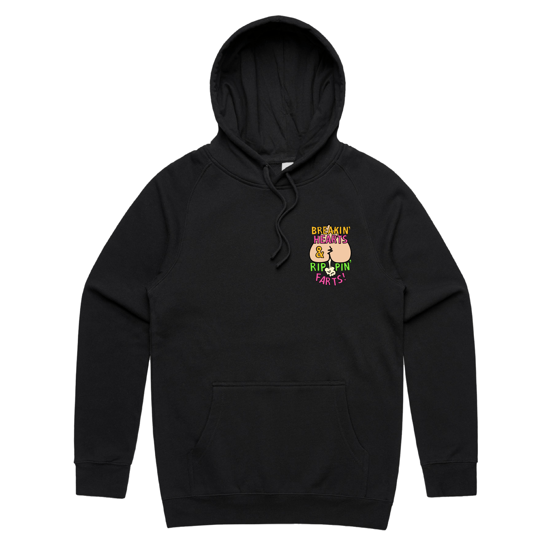 S / Black / Small Front Print Rippin Farts ๐๐จ - Unisex Hoodie