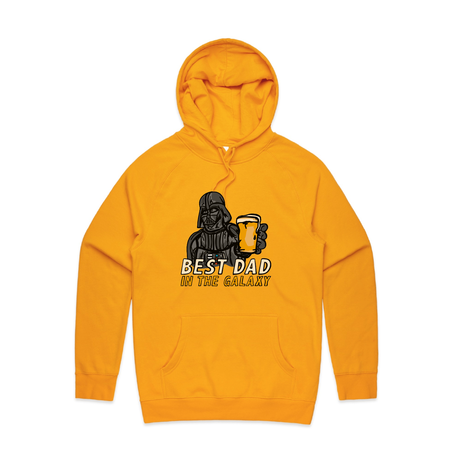 S / Gold / Large Front Design Best Dad in the Galaxy 🌌 - Unisex Hoodie