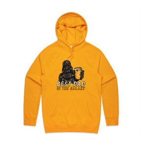 S / Gold / Large Front Design Best Dad in the Galaxy 🌌 - Unisex Hoodie