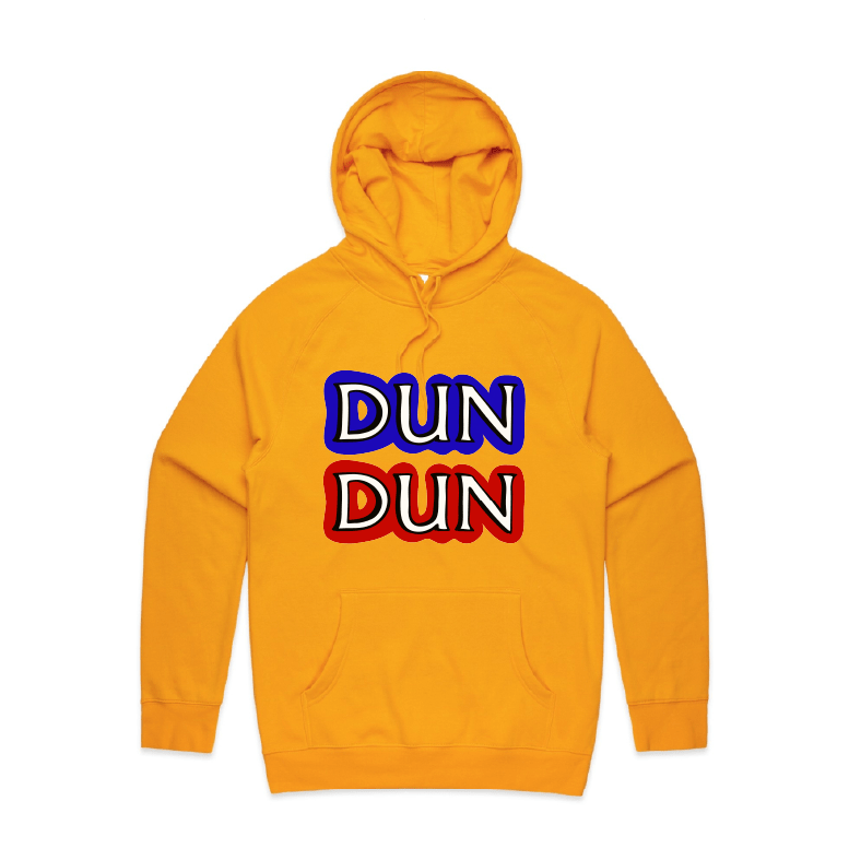 S / Gold / Large Front Design Dun Dun ๐ - Unisex Hoodie