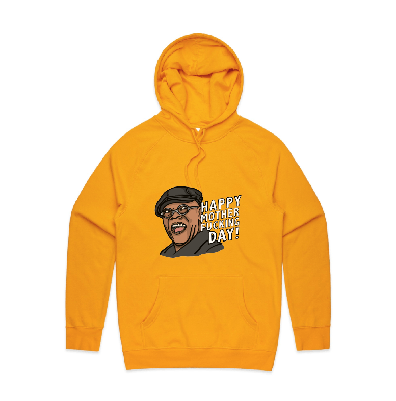 S / Gold / Large Front Design Happy Mother-F**king Day ๐ - Unisex Hoodie