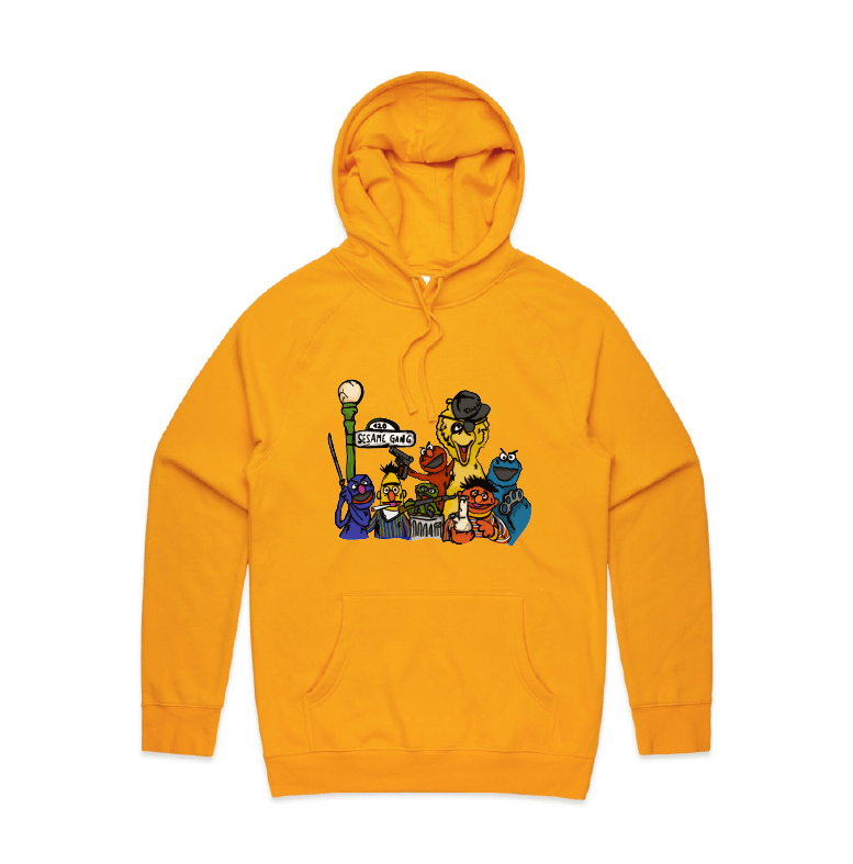 S / Gold / Large Front Design Sesame Gang 🥴 - Unisex Hoodie