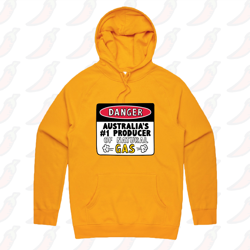 S / Gold / Large Front Print Australian Gas Producer 💨 – Unisex Hoodie