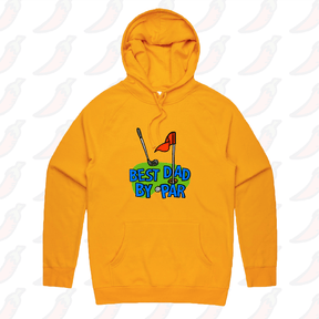 S / Gold / Large Front Print Best Dad By Par Green ⛳ - Unisex Hoodie