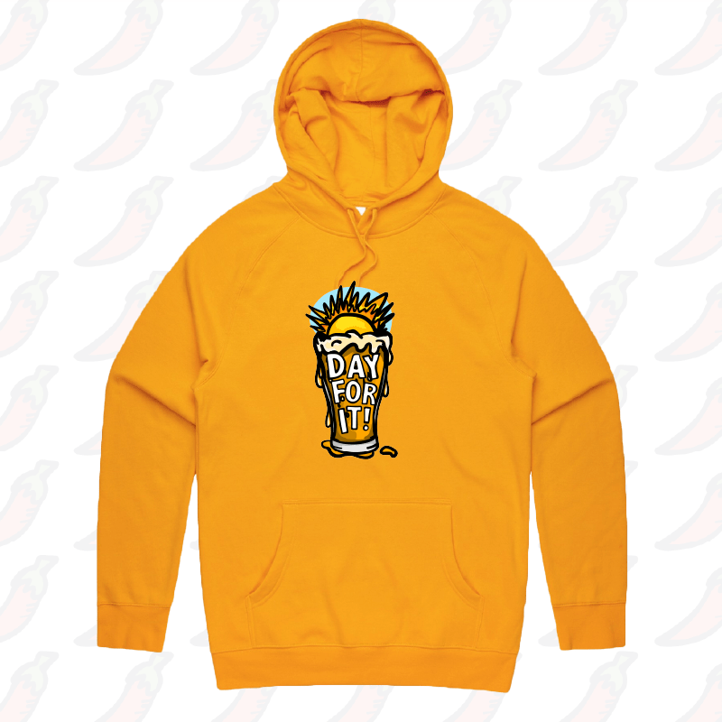 S / Gold / Large Front Print Day For It ☀️ - Unisex Hoodie