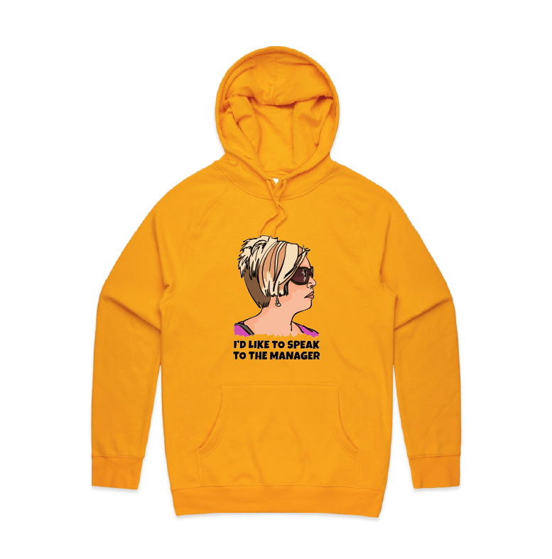S / Gold / Large Front Print Unleash the Karen 😤 - Unisex Hoodie