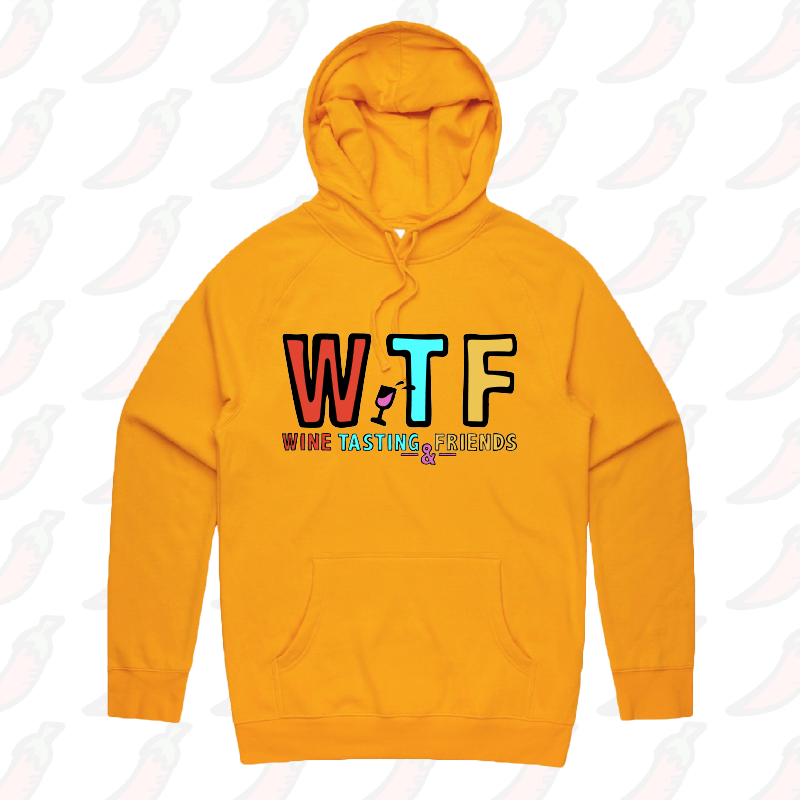 S / Gold / Large Front Print WTF ๐ท๐
โ Unisex Hoodie