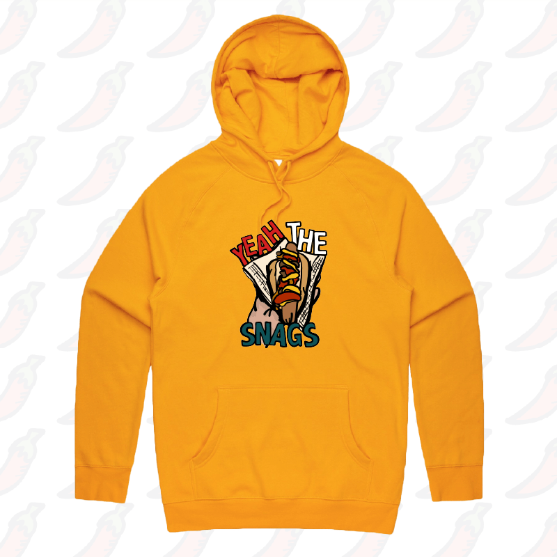 S / Gold / Large Front Print Yeah the Snags! (YTS!) 🌭 - Unisex Hoodie