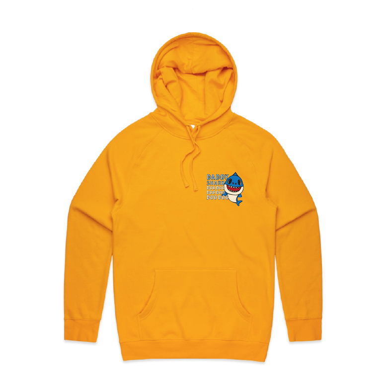 S / Gold / Small Front Design Daddy Shark ๐ฆ - Unisex Hoodie