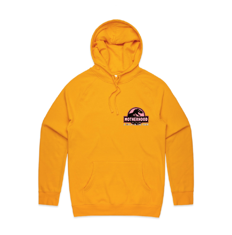 S / Gold / Small Front Design Jurassic Mum ๐ฆ - Unisex Hoodie